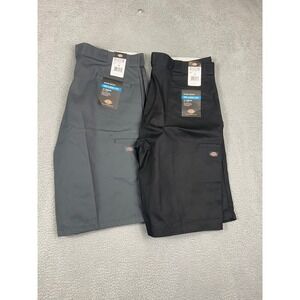 Dickies Mens 2 Pack Relaxed Fit 13 In Inseam Work Shorts Black Grey Size 42 NWT